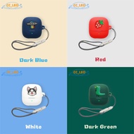 For Baseus Bass BS1 NC Case Cartoon Dinosaur Piggy Cute Lanyard Pendant Silicone Soft Case Suitable 