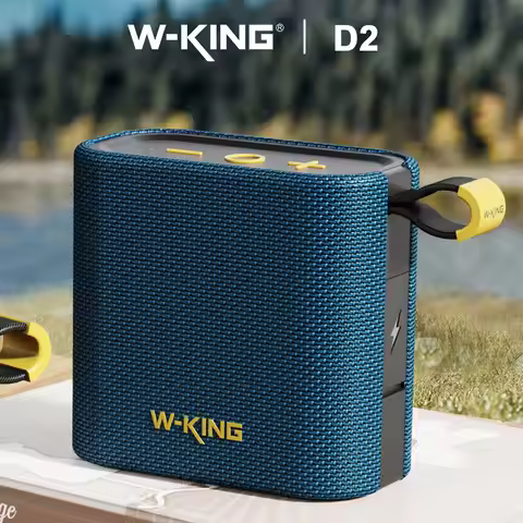 W-KING Blue Mini Bluetooth Speaker, 6W Bass, IPX7 Waterproof, 10H Playtime, TWS, FM, TF/AUX, Shower 