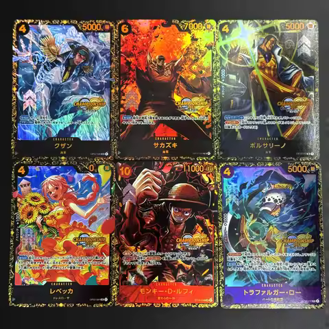 6Pcs/set Diy One Piece Collection Card Self Made OP-02 Borsalino Kuzan Sakazuki Luffy Championship 2