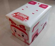 二手 韓國正版授權 YODA 救援小英雄波力收納箱 (AMBER安寶) 卡通收納箱 玩具收納箱 收納椅(通過SGS檢驗)