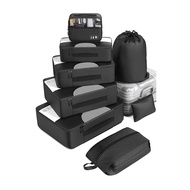 8Pcs Packing Cubes Luggage Organizer Bags Set Large Capacity Zipper Closure Clothes Storage Bags Tra