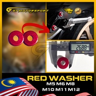 Red Washer Universal Use 1PCS M5 M6 M8 M10 M12 M14 Prevent Surface Damage Salaya Washer Merah Yamaha