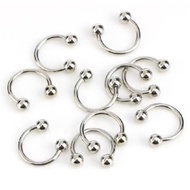 (2Pc) U-MODEL PEARCING EARRINGS HORSETAPEL EARING/PEARL NOSE PIERCING FAKE TITANIUM