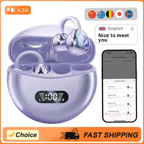 Wireless Bluetooth Earphone Real-Time Translator Headphone Noise Cancelling HIFI Stereo Sound Waterp