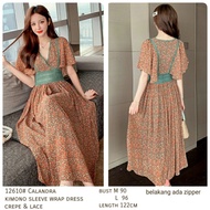 Long Dress Maxi Panjang Model Kimono Baju Terusan Wanita