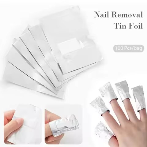 100pcs Bag Aluminum Foil Nail Polish Immersion Nail Polish Nail Removal Wrap Nail Towel Gel Nail Pol