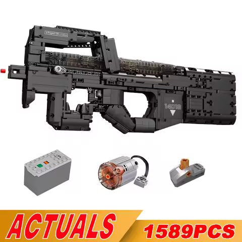 MOULD KING 14018 Technical Gun Building Blocks for Kids P90 Submachine Gun Model Toys MOC Bricks For