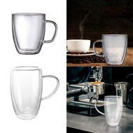 [ Double Layer Glass Coffee Mug Espresso Cup for Latte Lemonade Smoothies