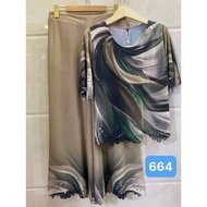 Middle-aged Women's Italian Silk Set Perforated with Luxurious Stone-embellished Floral Pattern 4 Si