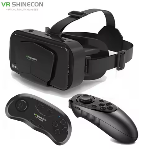 VR SHINECON G10 Giant Screen Glasses 3D Virtual Reality Box Google Cardboard Helmet for 4.7-7&quot S