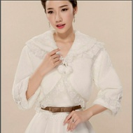 White Fur Bolero 7 Sleeve/8 White Fur Cardigan