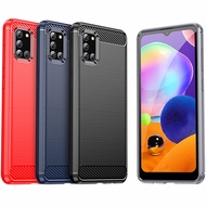 Casing Samsung A31 Case Carbon Fiber High-grade Cover Soft TPU Phone Case Samsung Galaxy A31