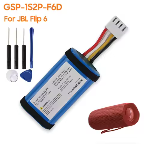 New Replacement Battery GSP-1S2P-F6D For JBL Flip 6 Flip6 Powerful Rechargeable Batteries 4800mAh Hi