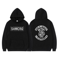 【New】เสื้อกันหนาว มีฮู้ด พิมพ์ลาย Sons Of Anarchy Samcro แบบสองด้าน สําหรับผู้ชาย