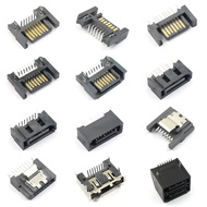 5pcs SATA 7 Pin 7P Connector Female Male Straight Right Angle DIP SMT SMD Interface Socket Plug Adap