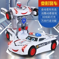 New Product Deformation Car Stunt Robot Electric Music Boy 3 Police Car Toy Car Children 2-5 Years O