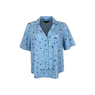 Hybrid Shirt Women ไฮบริดเสื้อเบราส์ผู้หญิง สีฟ้า(Blue) WB-244-BU