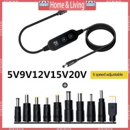 ci Type C to DC5521 Charging Cable Optional Connectors Adjustable Voltage 5V 20V