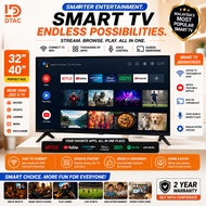 DTAC Smart TV 2K Android 14 | Menu Display Monitor | WiFi Bluetooth | 32-55 Inch HDMI USB Antenna
