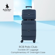 RCB Polo Club 20 inch Durable PP Dark Grey Hard Luggage [Complimentary with 14Inch Overnight Case]