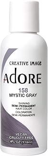 Adore Semi Permanent Hair Color - Vegan and Cruelty-Free Hair Dye - 4 Fl Oz - 158 Mystic Gray (Pack 