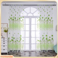 moreorders|  1 Sheet Window Gauze Rod Pocket Design Pastoral Translucent Beautiful Printing Sheer Curtain Home Decoration