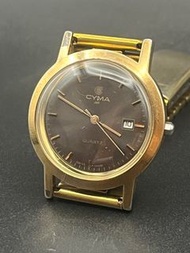 1970s 30mm Vintage Cyma 瑞士司馬錶 灰色面 Quartz Swiss Watch