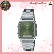 CASIO Ana-Digi Quartz Watch Vintage Series AQ-230A-3AMQY Unisex Dual Time Green International Model