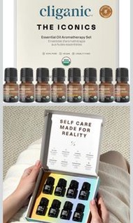 美國 Cliganic 有機香薰精油組 100% 純天然 (8支) - 薄荷、薰衣草、尤加利、檸檬草和香橙等