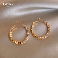 earring korean hoop earring clip on earring Niche Gold Broken Silver Unique Hoop Female Earrings