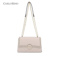 Carlo Rino Beige Marica Embellished Crossbody Bag