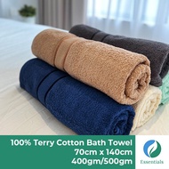 100% Cotton Soft Adult Bath Towel/Tuala Mandi Dewasa (400g/500g) 70x140cm, Hotel/AirBnB/Homestay