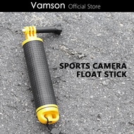 Vamson for Go Pro อุปกรณ์เสริมที่จับลอยตัวสีเหลืองด้ามจับกันลื่นสำหรับ GoPro HERO 11 10 9 8 DJI อุปกรณ์เสริม Insta360