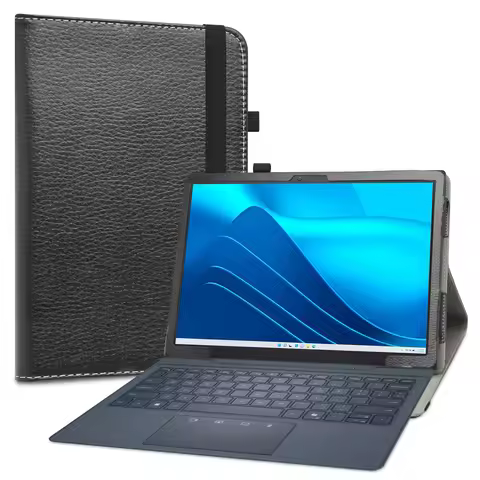 Case For 13" Dell Latitude 7350 Detachable Tablet Folding Cover with Elastic Closure