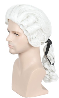 Men's 18Th Century Peruke Wig Halloween Colonial Historical Judge Lawyer Cosplay Costume Wigs For Pa