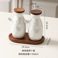 Japanese Style Ceramic Seasoning Jar Oil Bottle Set Kitchen Salt Jar Chili Oil Bottle Commercial Soy