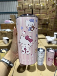 พร้อมส่ง🔥แก้วเก็บความเย็นงานสแตนเลส ลายการ์ตูน Sanrio ขนาด 600ml (แถมหลอด)