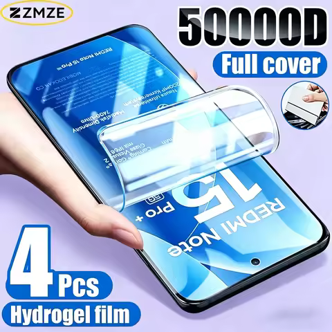 4PCS Hydrogel Film for Xiaomi Redmi Note 15 Pro Plus 14 13 12 11Pro Plus Screen Protector for Redmi 