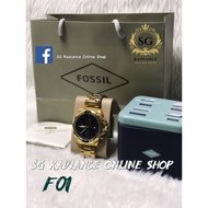 FOSSIL Gold/Black Men's Watch Premium Top Grade Quality