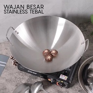 Wajan Penggorengan Besar 50cm, Wajan Penggorengan Stainless Tebal,