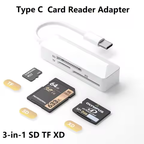 3 in 1 Type C XD Card Reader or Lightning to Micro SD Card Reader for iphone XD Picture Card Reader 
