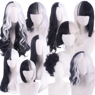Color Short Witch Loyalty cruella Little cruella Fighting Black White Curly Hair Yi vil Wig 101 Dog 