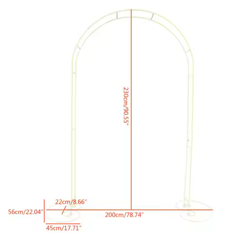 Height 2.3m Width 2m White Metal Decorative Arch for Garden Wedding Decorate with Balloons Flower Fa