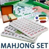 Mahjong Set Yellow and Green Travel Mini Mahjong Acrylic With Portable Storage Bag Gift Dice Chips