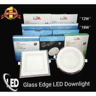 [LED Downlight] Feel Lite/Feel Lux 12W LED/Glass Edge/Round Shape/Warm White/Cool White/Daylight