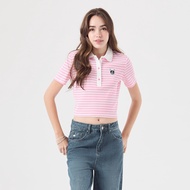 ESP เสื้อนิต คอโปโล เฟรนช์ชี่ ผู้หญิง สีชมพู | Frenchie Knit Polo Shirt | 06341