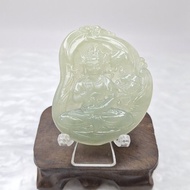 老種冰膠料手工雕刻蓮花觀音吊墜 |天然緬甸玉A貨翡翠