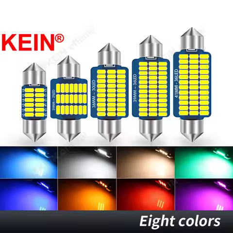 KEIN 31 mm SV8.5 C5W Led Bulb C10W T10 Festoon BA9S 28mm Warm White 31mm 36mm 39mm 41mm Lamp Red Tru