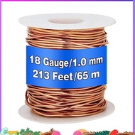 99.9% Dead Soft Copper Wire, 18 Gauge/ 1 mm Diameter, 213 Feet/ 65 M, 1 Pound Spool Pure Copper Wire