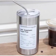 Ly Giữ Nhiệt Iced Americano Inox 304 Có Ống Hút Ly Uống Coffee 600ML - Thingkids